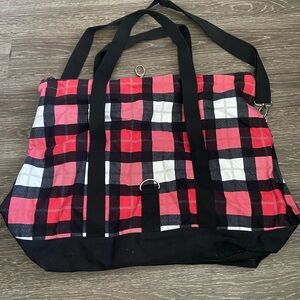 Plaid Tote Bag - Red and Black